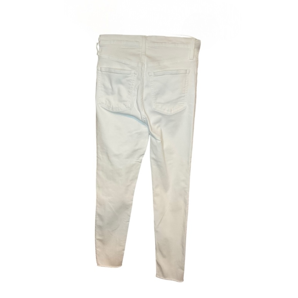 J. Crew White 10” Toothpick High Rise Jean With Frayed Bottom Size 28 - Picture 2 of 2